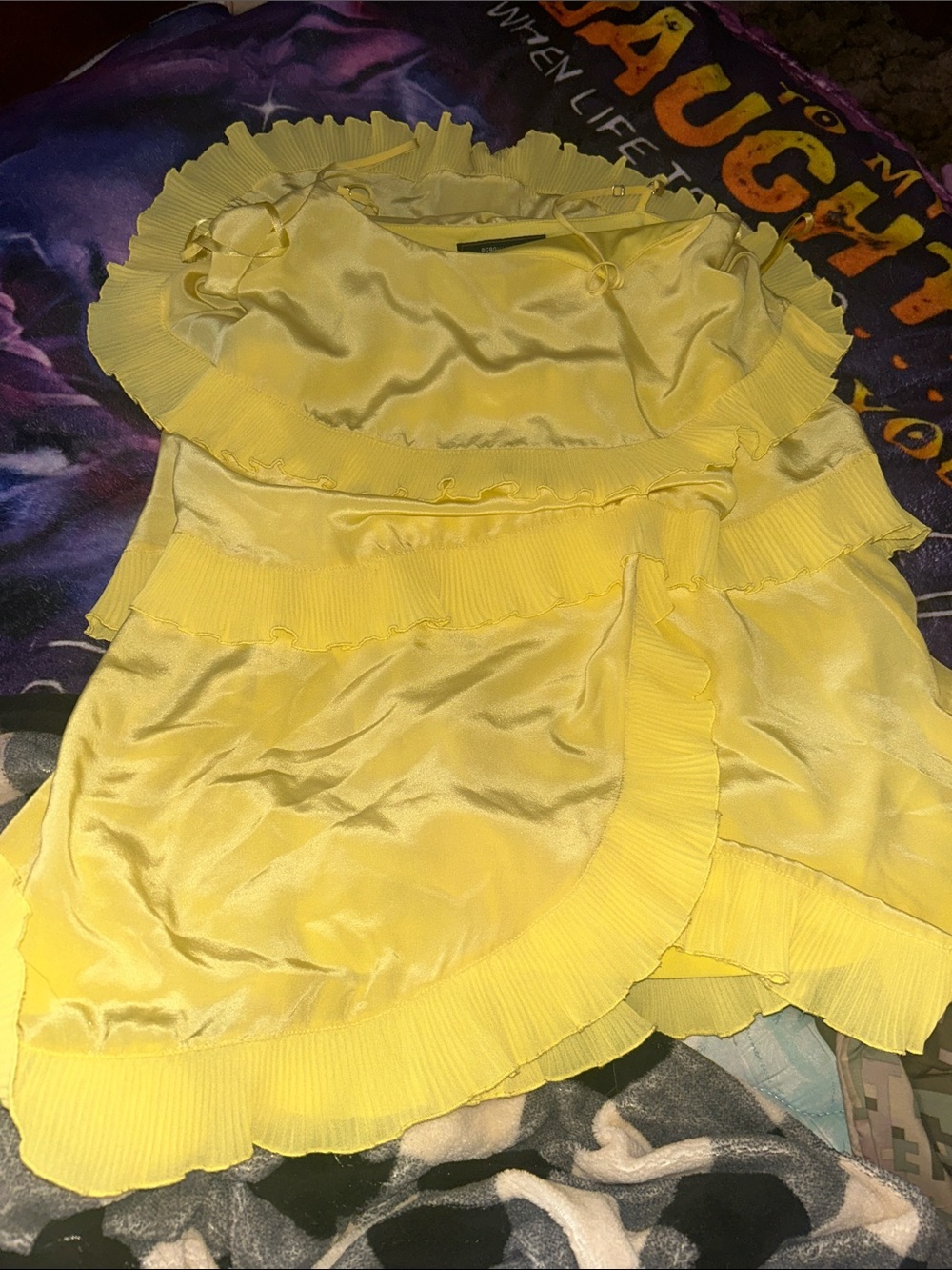 BCBGMaxAzria Sunny Yellow Satin Dress